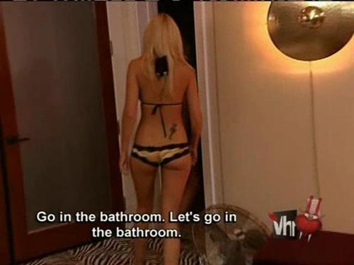 Bathroom talk aside, that ass makes you wanna stick stuff in it. First you gag her so she can't speak, because anything she could ever say would just ruin the mood